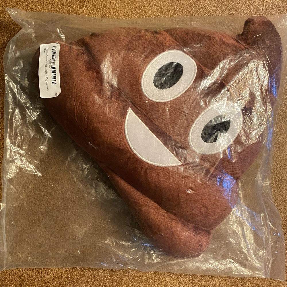 Emoji Pillow Poop Brown Smiling Face Plush Stuffed Animal Toy